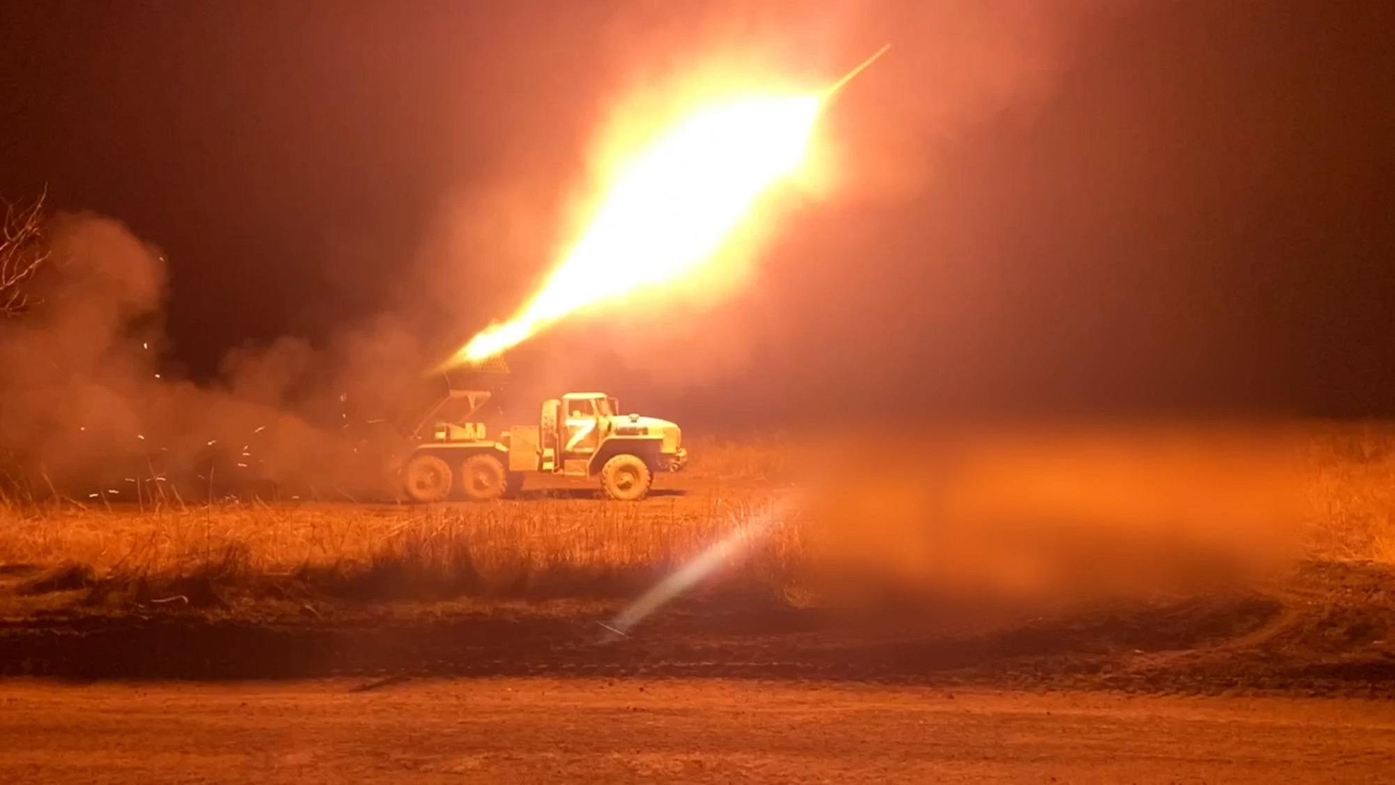 Russia Says Its BM-21 Grad MLRS Hit Ukrainian Positions Near Bakhmut