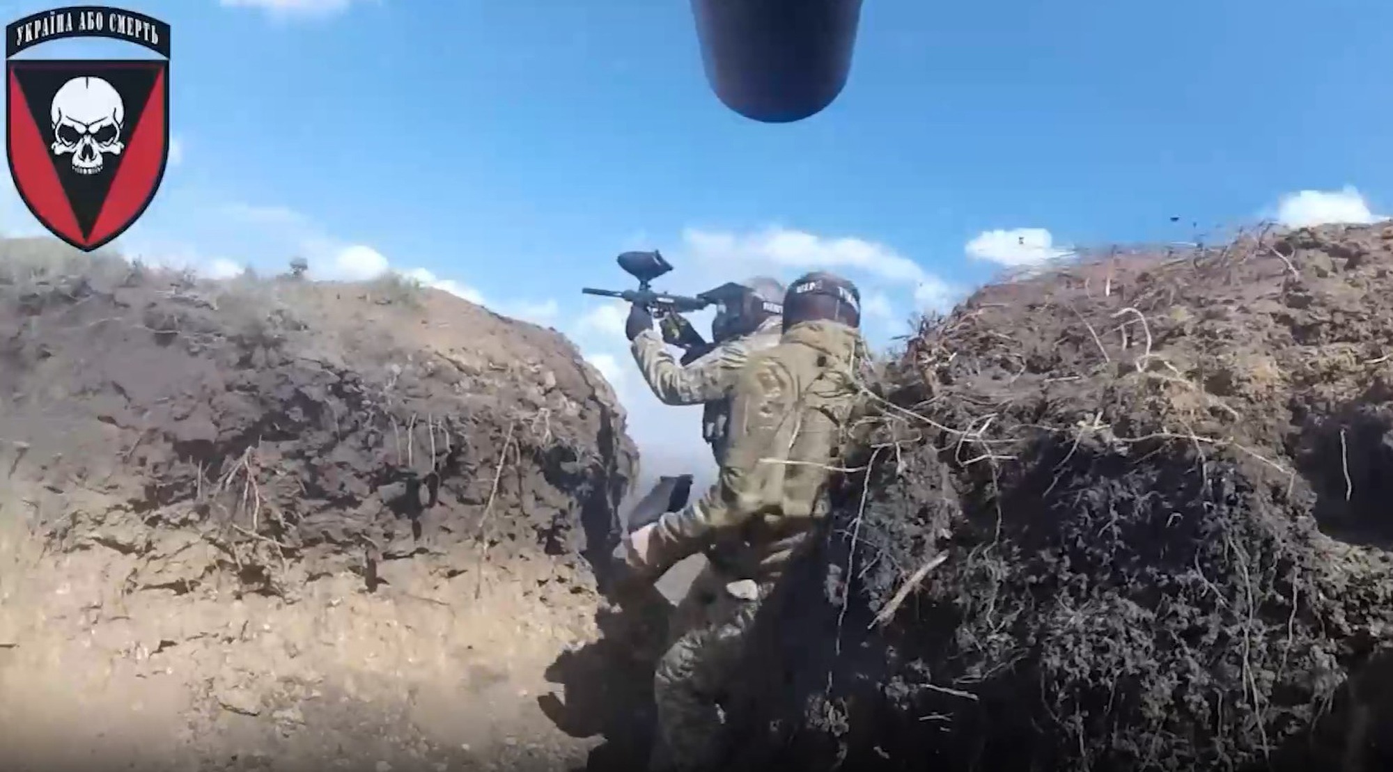 Ukrainian Soldiers Use Paintball Guns To Train Storming Trenches And Taking Out Russian Soldiers